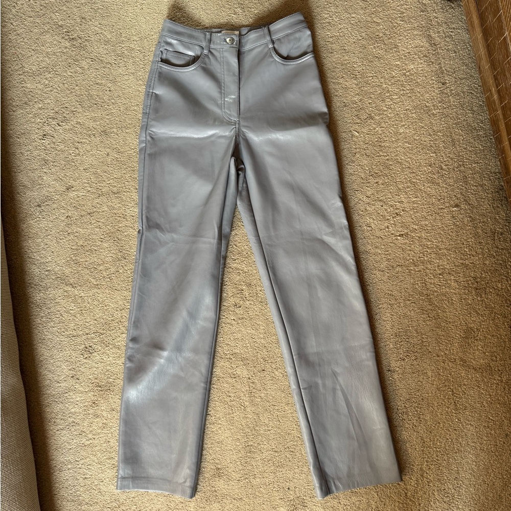 Wilfred Light Gray Faux Leather Pants, Women’s 2